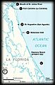 Map showing Fort Caroline and Matanzas