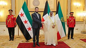 Mishal Al-Ahmad Al-Jaber Al-Sabah met with Ahmed al-Sharaa, June 2025