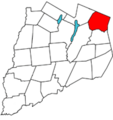Otsego County outline map Cherry Valley red