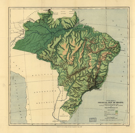 Physical map of Brazil. LOC 2003627071