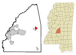 Location of Pelahatchie, Mississippi