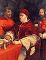 Raphael - Pope Leo X with Cardinals Giulio de' Medici and Luigi de' Rossi