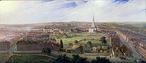 Samuel Lines - Birmingham from the Dome of St Philip's Church in 1821