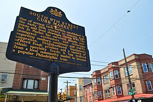 South 9th Street Curb Market Historical Marker NE corner of 9th & Christian Sts Philadelphia PA (DSC 2798)