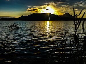 The Delightful Sunset in Parakrama Samudra