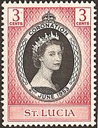 Timbre SteLucie E2 couronnement 1953