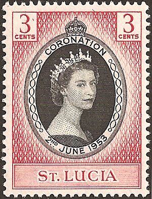 Timbre SteLucie E2 couronnement 1953