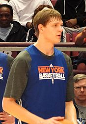 2011 Timofey Mozgov #25 NY Knicks Game Used Shooting Shirt sz 4XT w/  STEINER LOA
