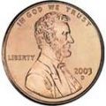 A US 2003 penny featuring Lincoln