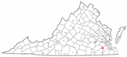 Location of Ivor, Virginia