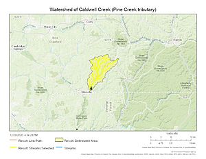 Watershed of Caldwell Creek (Pine Creek tributary)
