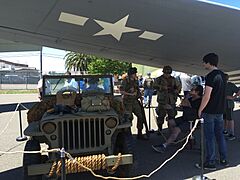 World War II reenactment group visiting the Aerospace Museum of California