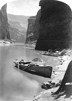 'Noon Day Rest in Marble Canyon' from the second Powell Expedition 1872