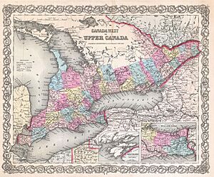 1855 Colton Map of Upper Canada or Ontario - Geographicus - Ontario2-colton-1855
