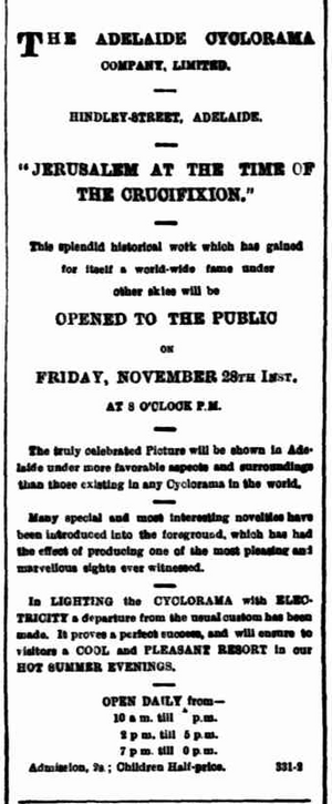 Adelaide Cyclorama Ad Opening