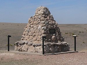 Monument at Battle Canyon, site of the Battle of Punished Woman's Fork during the Northern Cheyenne Exodus of 1878
