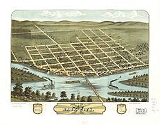 Bird's eye view of Sauk City, Sauk County, Wisconsin 1870. LOC 73694554