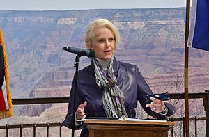 Cindy McCain at Udall–McCain Grand Canyon tribute ceremony 2018