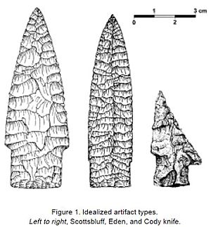 Cody complex knife and projectile points