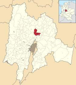 Location of the town and municipality of Zipaquirá in Cundinamarca