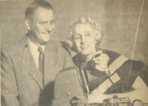 Coralie Clarke Rees with her husband, Leslie Rees, in 1955