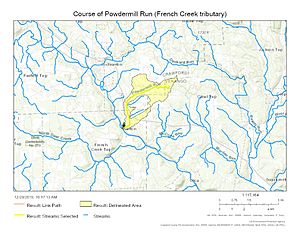 Course of Powdermill Run (French Creek tributary)