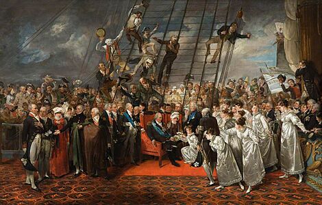 Edward Bird (1772-1819) - The Arrival of King Louis XVIII of France at Calais - OP121 - Wolverhampton Art Gallery