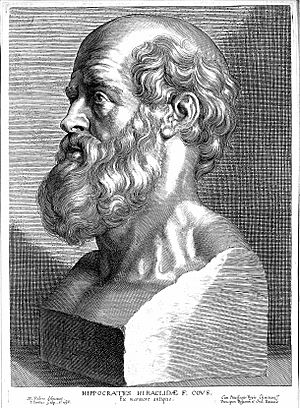 Engraving; bust of Hippocrates; by Paul Wellcome L0019959