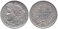 France, 5 franc (Ceres), 1850 - Second Republic