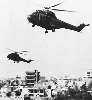 French Aérospatiale SA 330 Puma helicopters in Beirut 1983