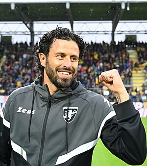 Frosinone Calcio - Benito Stirpe - vs Genoa 14 5 2023 - Fabio Grosso pugno 1 LAZ 5590 (cropped).jpg