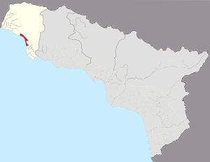 Location of Gagra in Abkhazia(Georgia საქართველო)