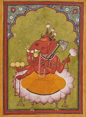 Ganesha Basohli miniature circa 1730 Dubost p73