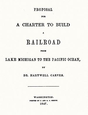 Hartwell Carver 1847 Pacific Railroad Proposal Title Page