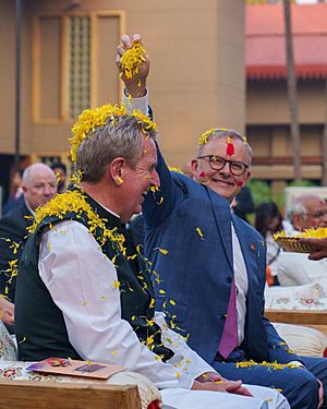 Holi celebration during PM Albanese's 2023 visit to India