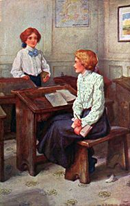 Illust by Arthur A Dixon for the Nicest Girl in the School (1909) by Angela Bazil - 1