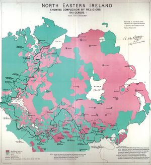 Irish Boundary Commission final report map (1925) - religious distribution