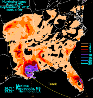 Isaac 2012 rainfall