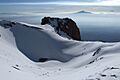 Izta crater orizaba in background