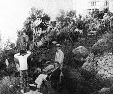 Jacques Fersen and Nino Cesarini (and their Sri Lanka servant), Capri, 1905
