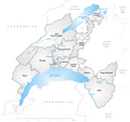 Karte Kanton Waadt Bezirke 2008