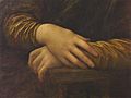 Leonardo di ser Piero da Vinci - Portrait de Mona Lisa (dite La Joconde) - Louvre 779 - Detail (hands)