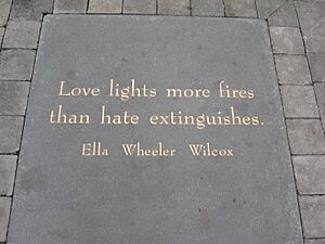 Love lights more fires than hate extinguishes by Ella Wheeler Wilcox - Jack Kerouac Alley
