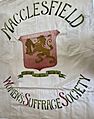 Macclesfield suffragists banner in Macclesfield museums