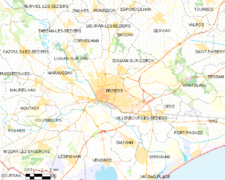 Map commune FR insee code 34032