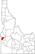 Map of Idaho highlighting Payette County