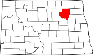 Map of North Dakota highlighting Ramsey County