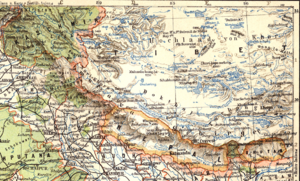 Map of Tibet in 1905, from- 079 ostindien (1905) (cropped)