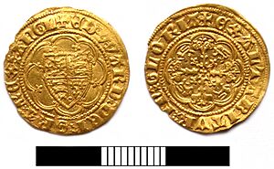 Medieval coin, Quarter noble of Edward III (FindID 429643)