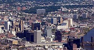 Aerial view of Downtown Newark